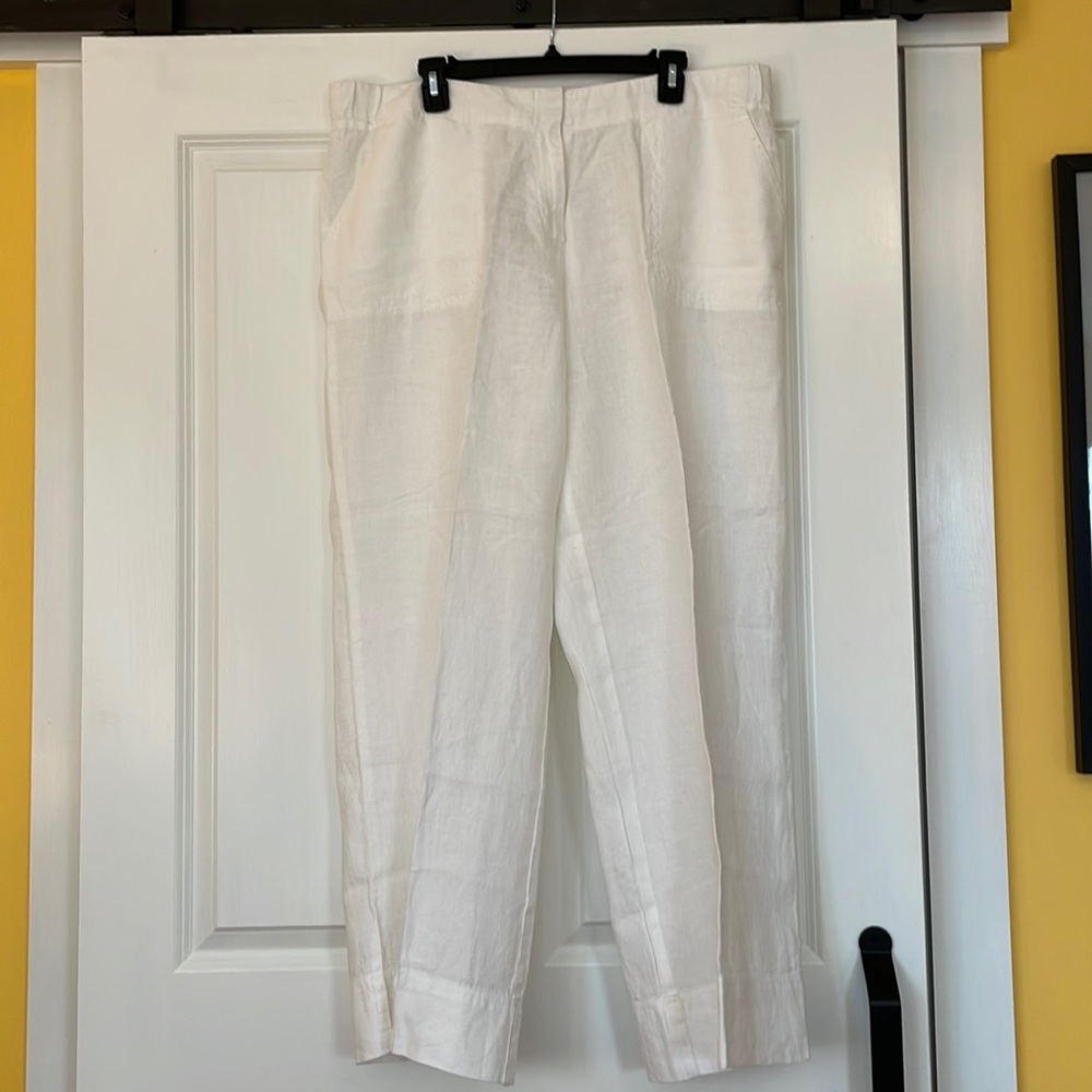 J. Jill white linen pants